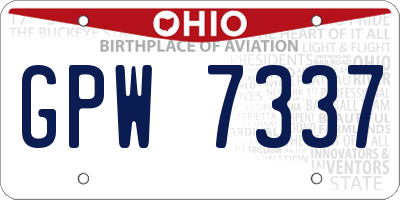 OH license plate GPW7337