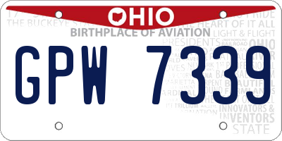 OH license plate GPW7339