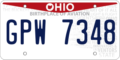 OH license plate GPW7348