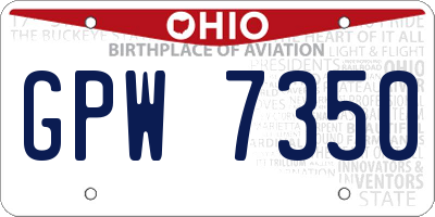 OH license plate GPW7350