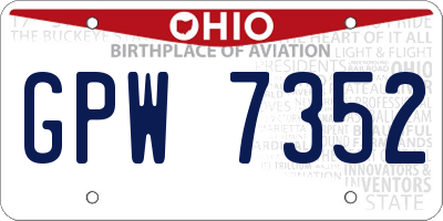 OH license plate GPW7352