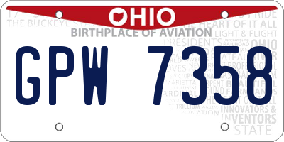 OH license plate GPW7358