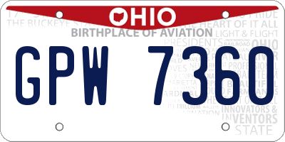 OH license plate GPW7360