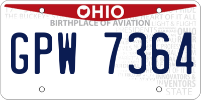 OH license plate GPW7364
