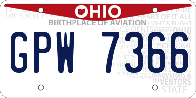 OH license plate GPW7366