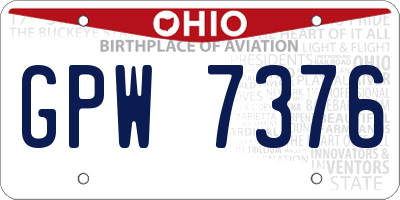 OH license plate GPW7376
