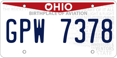 OH license plate GPW7378