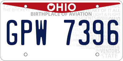 OH license plate GPW7396
