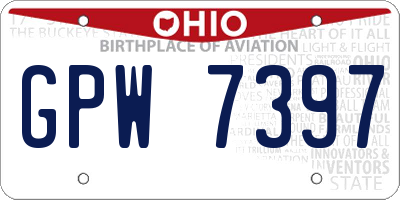 OH license plate GPW7397