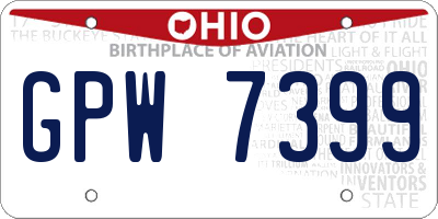 OH license plate GPW7399