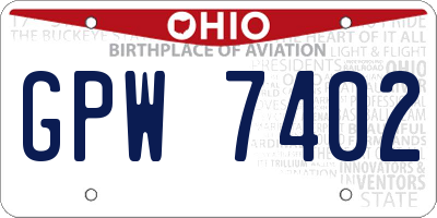 OH license plate GPW7402
