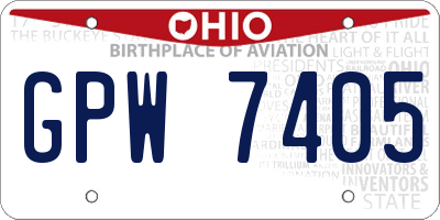 OH license plate GPW7405