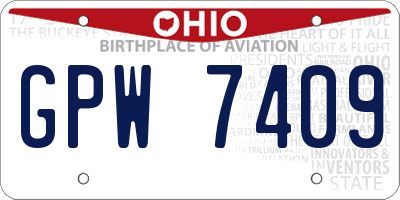 OH license plate GPW7409