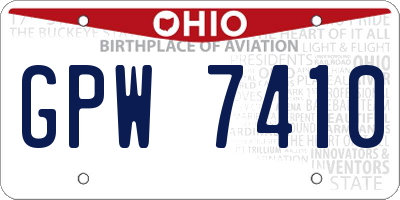 OH license plate GPW7410