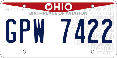 OH license plate GPW7422