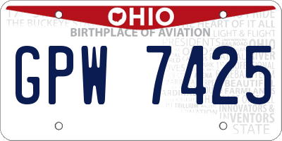 OH license plate GPW7425