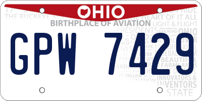 OH license plate GPW7429