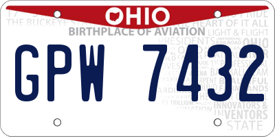 OH license plate GPW7432