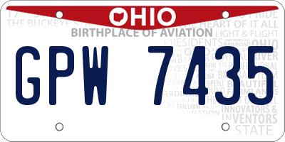 OH license plate GPW7435
