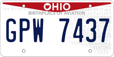 OH license plate GPW7437