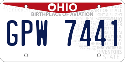 OH license plate GPW7441