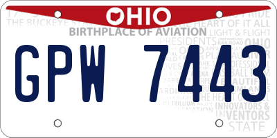 OH license plate GPW7443