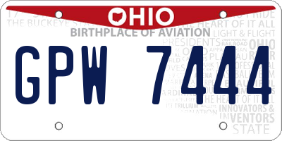 OH license plate GPW7444