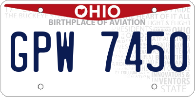 OH license plate GPW7450