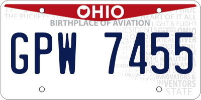 OH license plate GPW7455