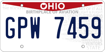 OH license plate GPW7459