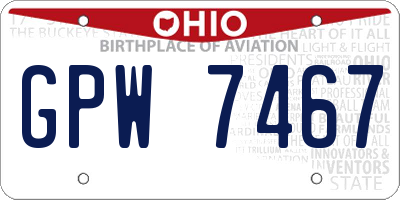 OH license plate GPW7467