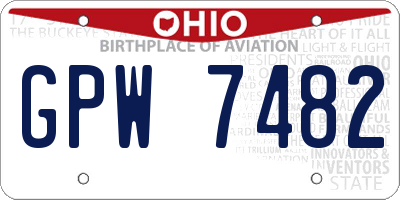 OH license plate GPW7482