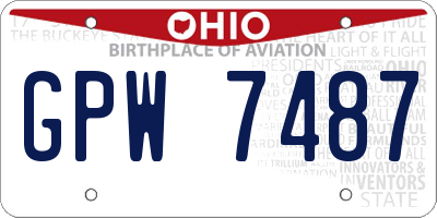 OH license plate GPW7487