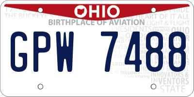 OH license plate GPW7488