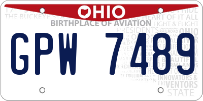 OH license plate GPW7489