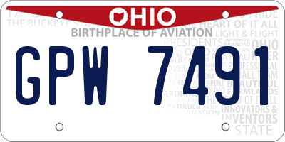 OH license plate GPW7491