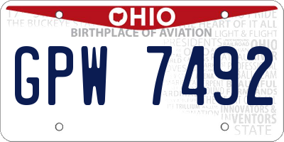 OH license plate GPW7492