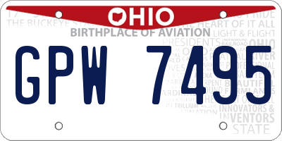 OH license plate GPW7495