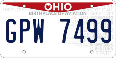 OH license plate GPW7499