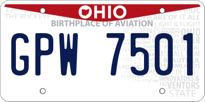 OH license plate GPW7501