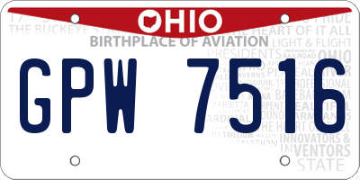 OH license plate GPW7516