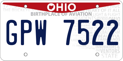 OH license plate GPW7522