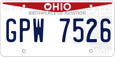 OH license plate GPW7526