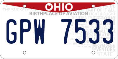 OH license plate GPW7533