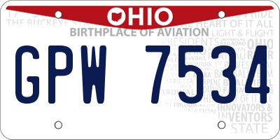 OH license plate GPW7534