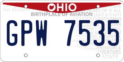 OH license plate GPW7535