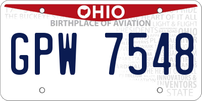 OH license plate GPW7548
