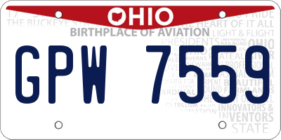 OH license plate GPW7559