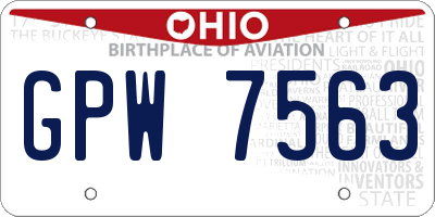 OH license plate GPW7563