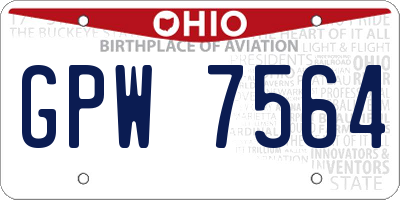 OH license plate GPW7564